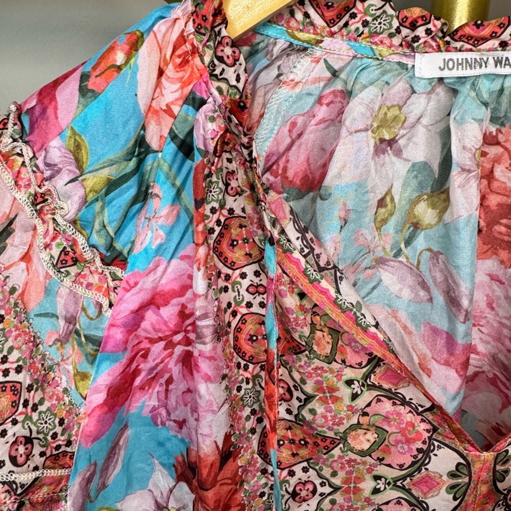 Johnny Was 100% Silk Floral Blouse - SKU 1123 - Picture 3 of 9
